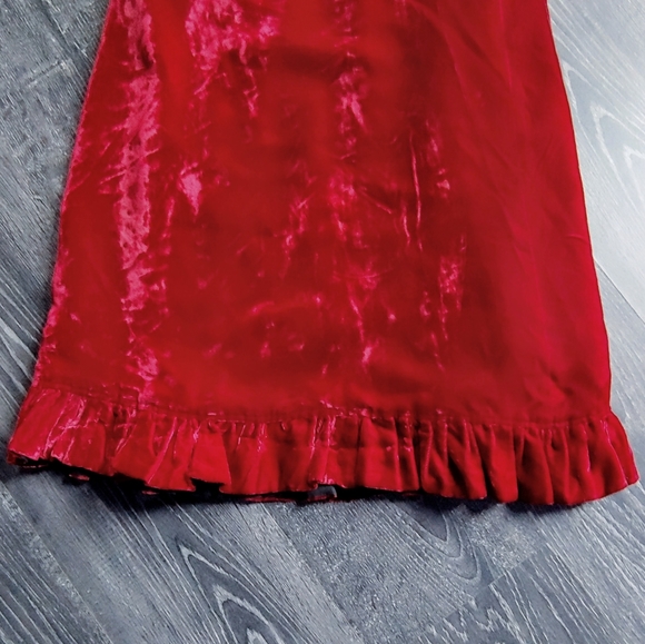 Vintage dark red velvet skirt - Picture 5 of 5